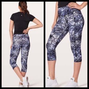 Lululemon Fast And Free Crop Hanakotoba Starlight Multi